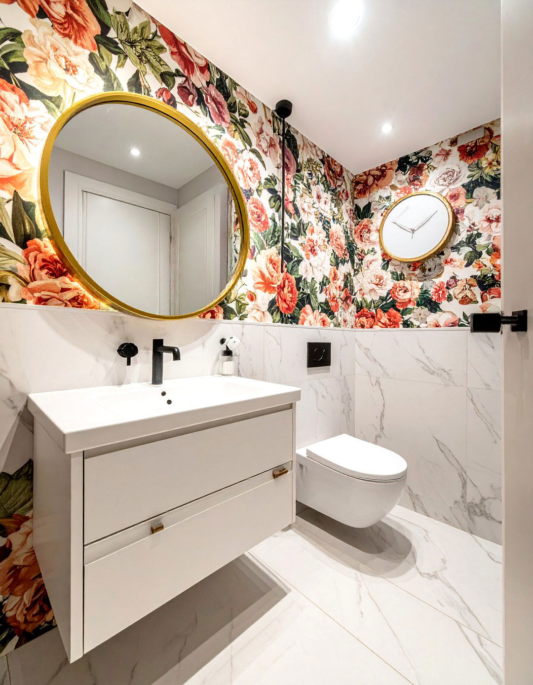 Square powder room layout - 30 square bathroom layout ideas