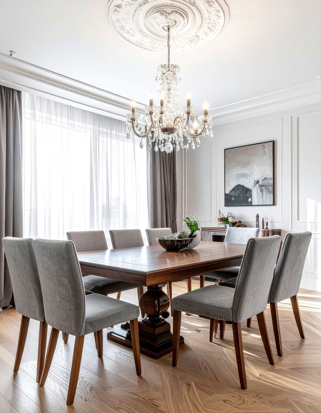 Square table for large family - 30 dining room arrangement ideas