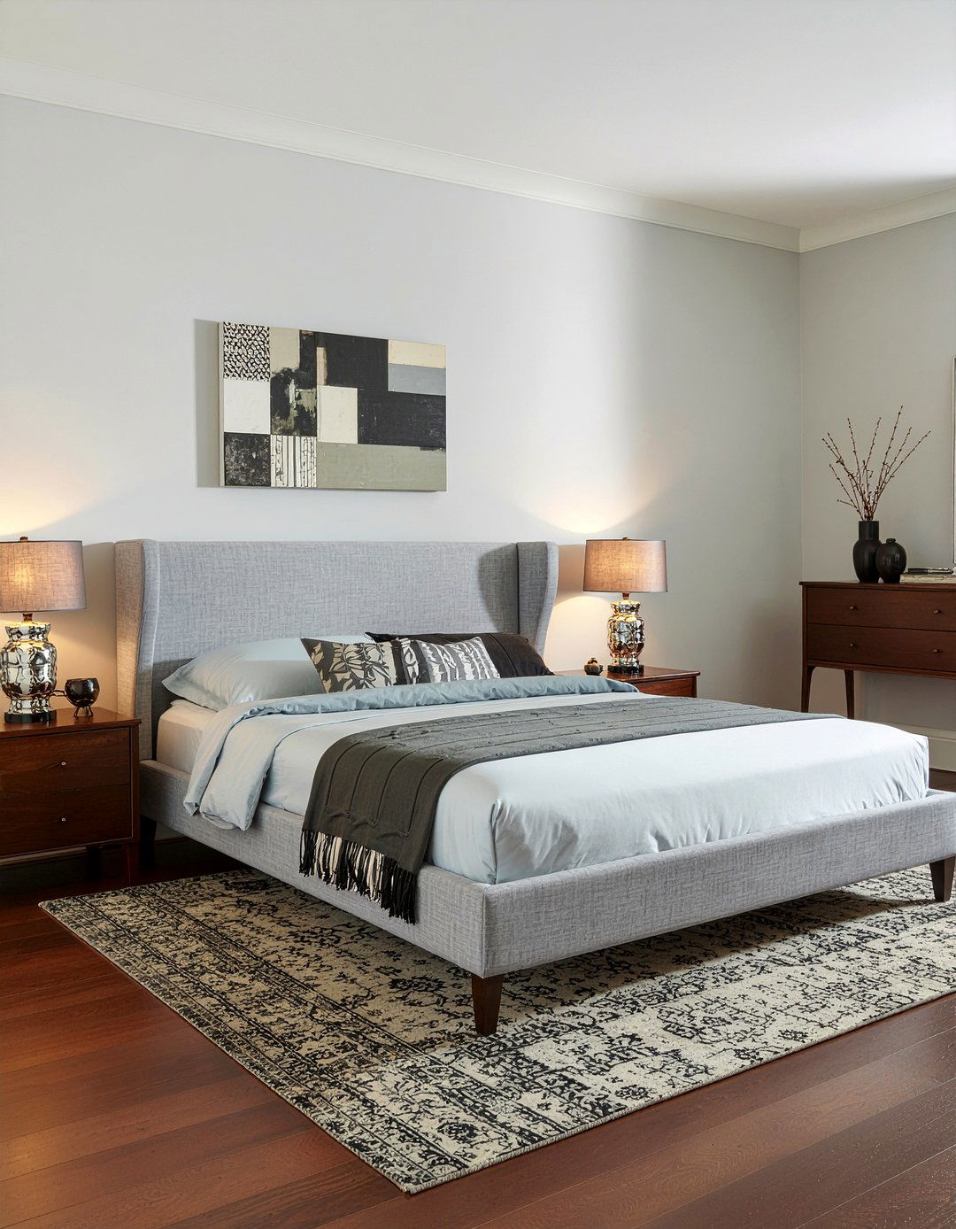 Square wingback headboard - 30 bedroom wingback headboards