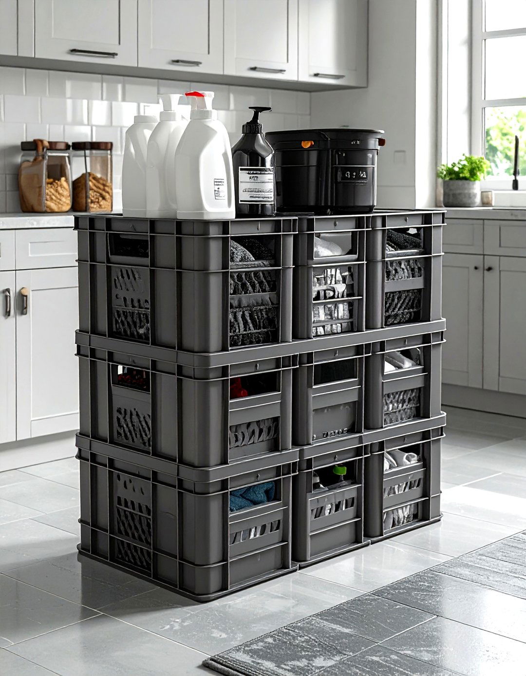 Stackable Crate System - 30 kitchen closet organization