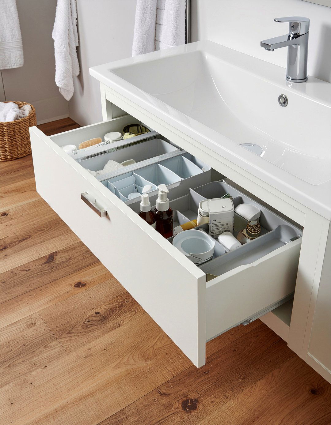 Stackable Drawer Trays - 30 bathroom drawer organizer ideas