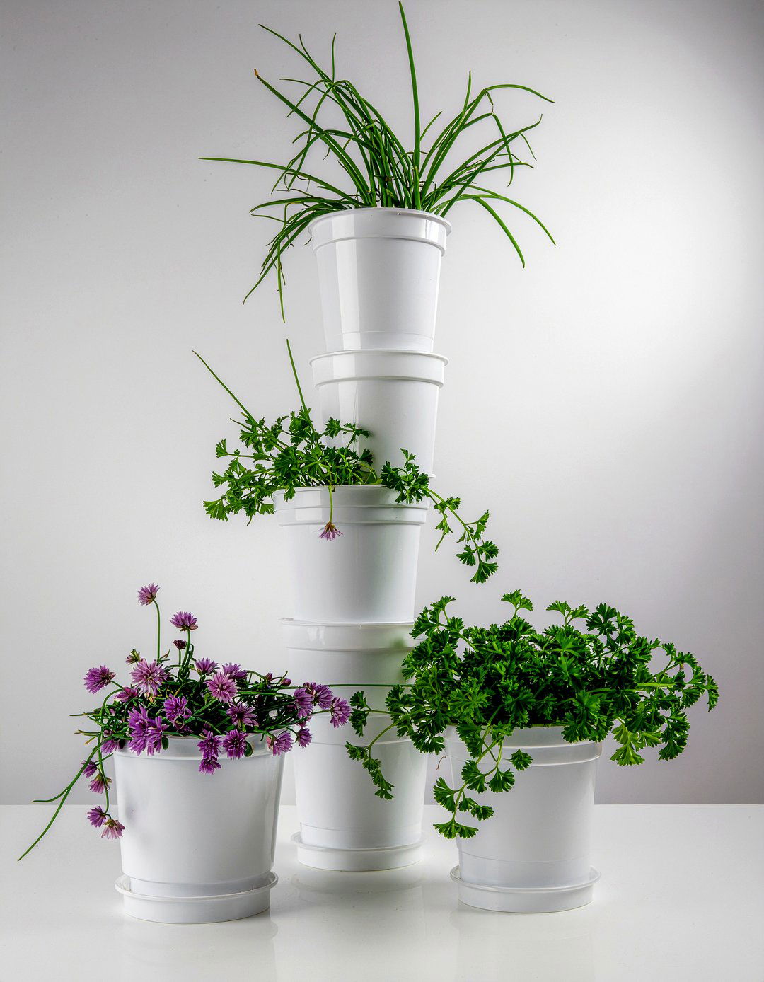 Stackable Herb Pots - 30 kitchen herb garden ideas