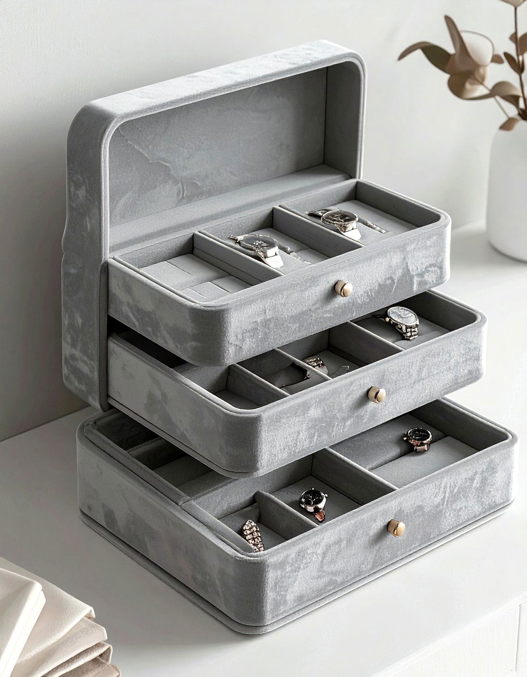 Stackable Jewelry Trays - 30 jewelry box ideas
