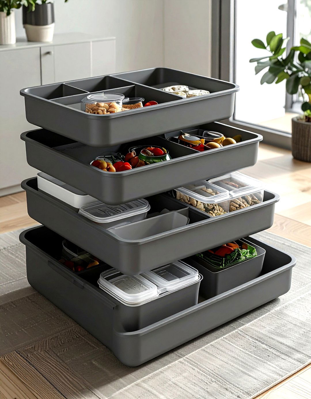 Stackable Lid Storage Tray - 30 lid organizer kitchen ideas