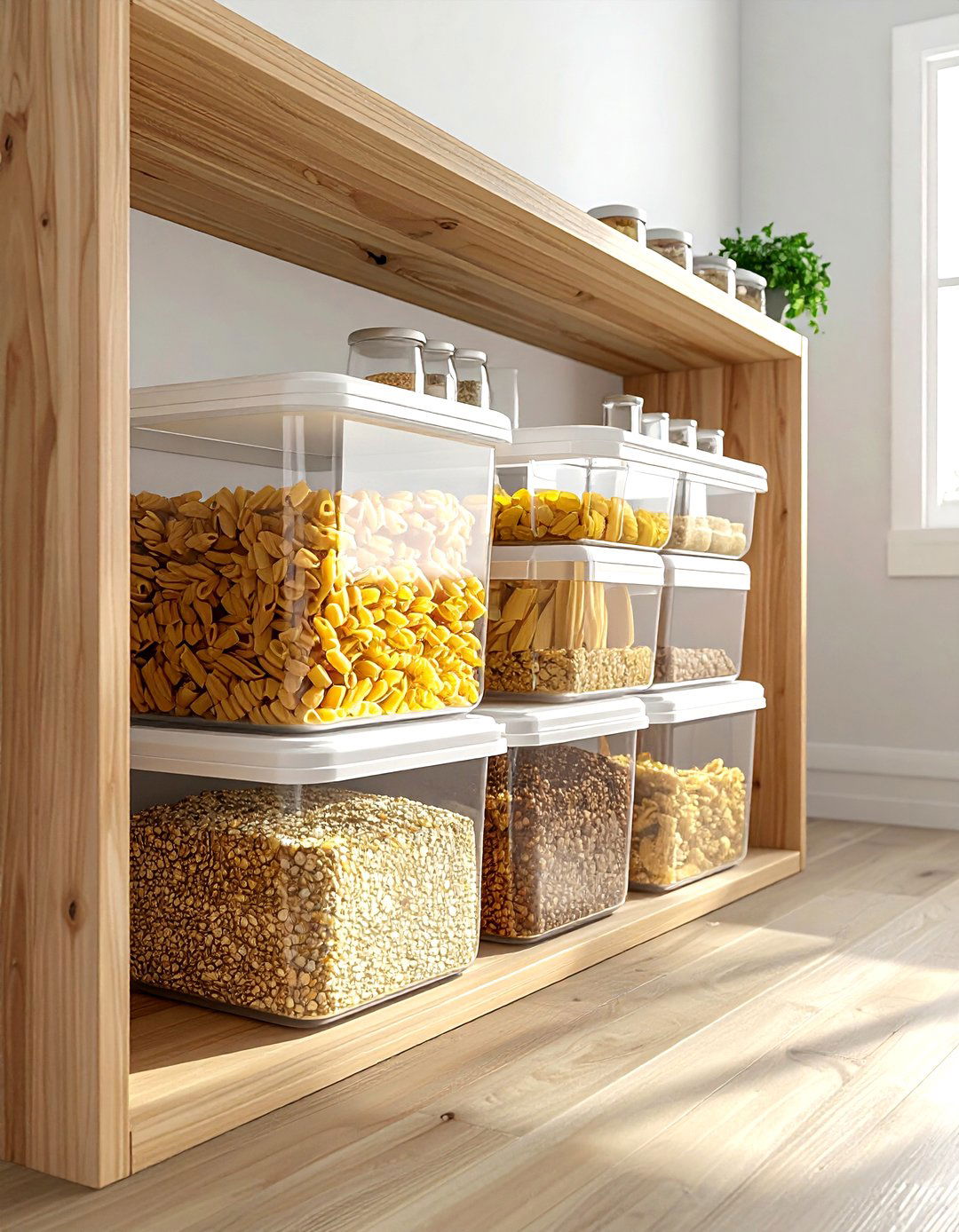 Stackable Pantry Bins - 30 kitchen vertical storage ideas