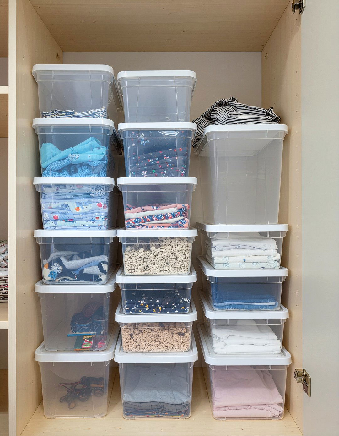 Stackable Plastic Bins - 30 bedroom storage boxes