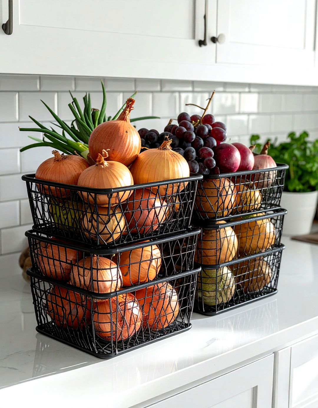 Stackable Wire Basket - 30 space-saving kitchen ideas