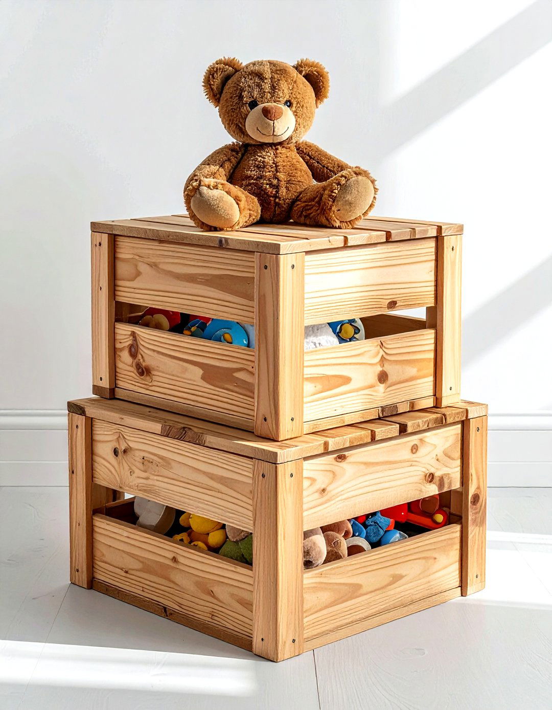 Stackable toy storage crates - 30 living room toy storage ideas