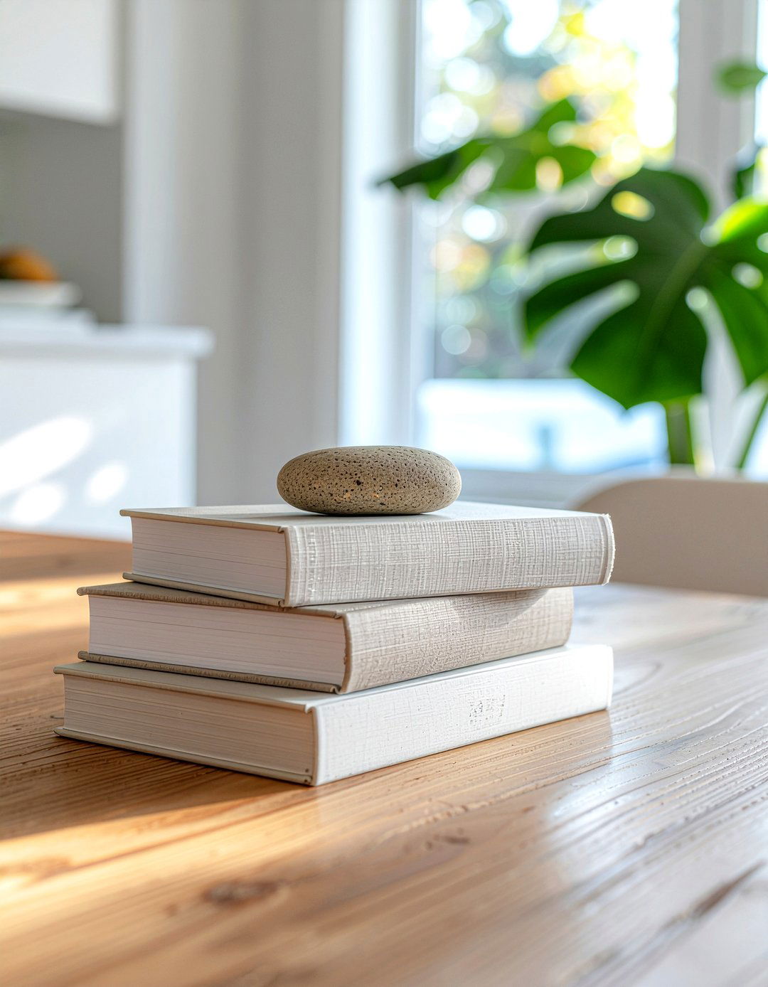 Stacked Art Books - 30 minimalist centerpiece dining ideas