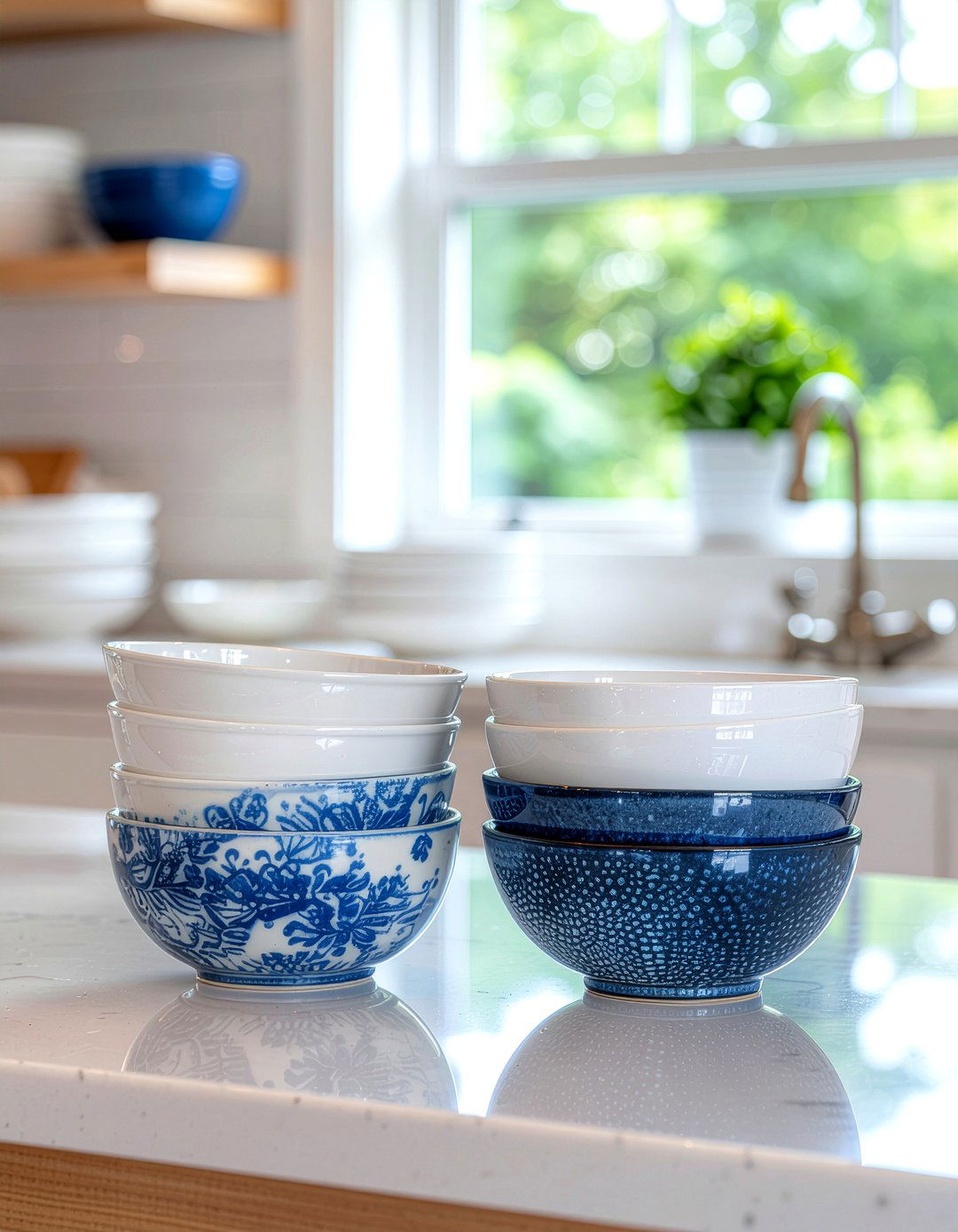 Stacked Bowls - 30 kitchen countertop decor ideas