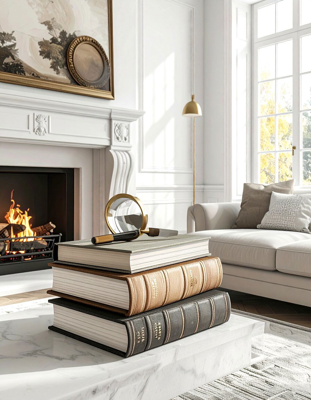 Stacked Coffee Table Book - 30 mantel decor ideas