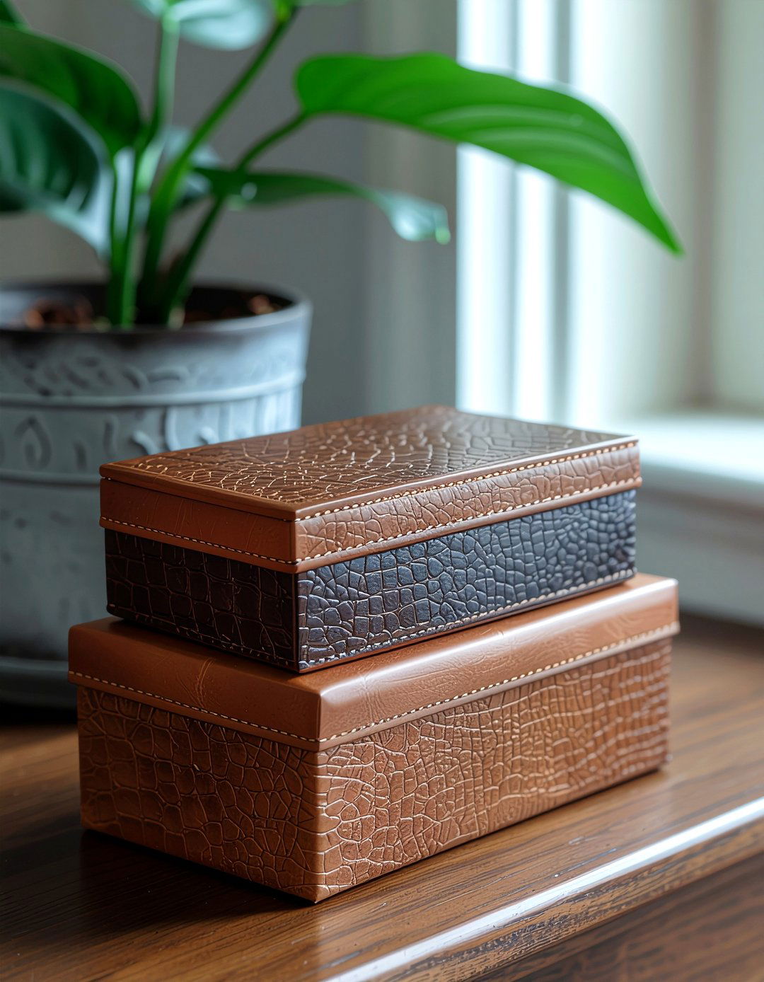 Stacked Decorative Boxes - 30 entryway table decor ideas