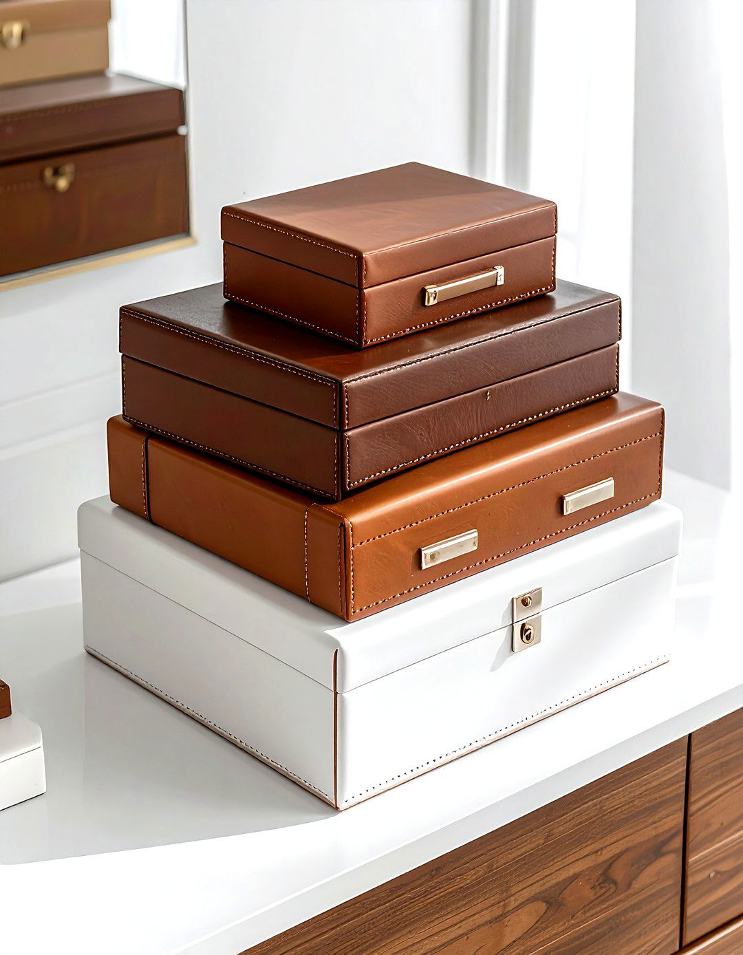 Stacked Jewelry Boxes - 30 dresser decor ideas