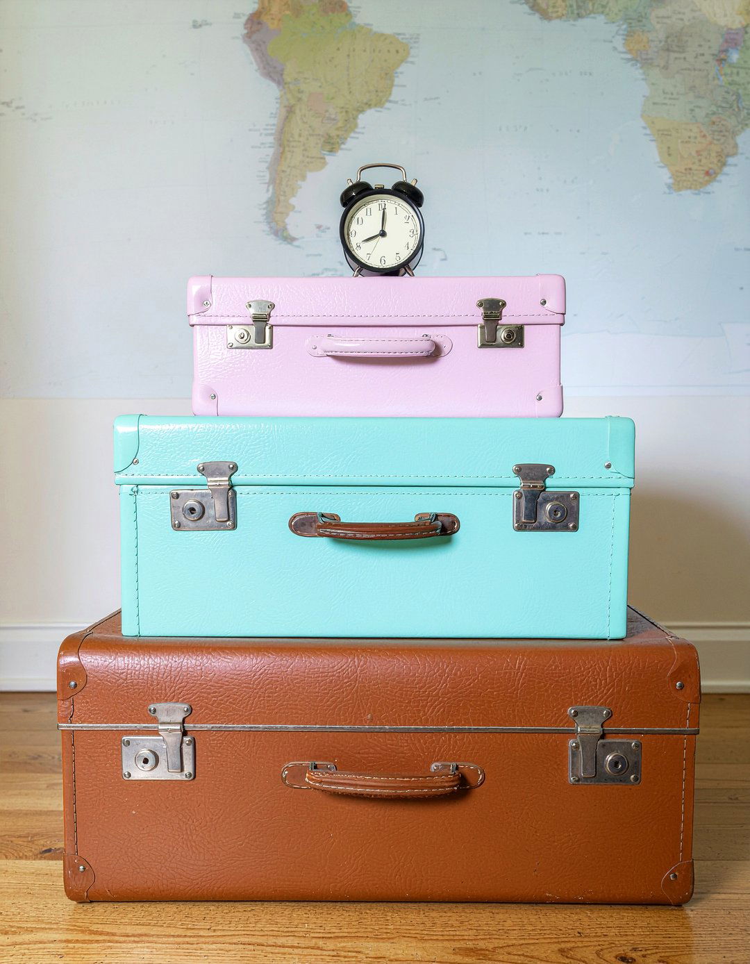 Stacked Suitcases - 30 bedroom nightstand alternatives
