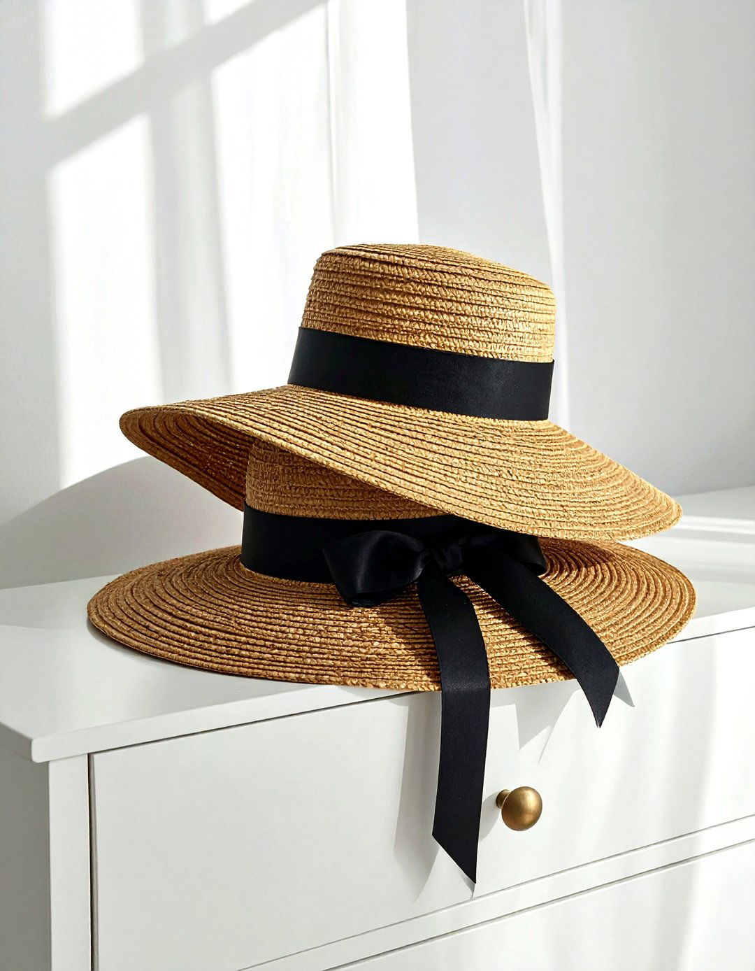 Stacked Sun Hat - 30 dresser top styling ideas