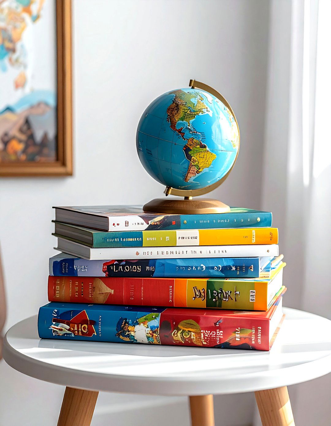 Stacked Travel Guidebook Decor - 30 collected travel decor ideas