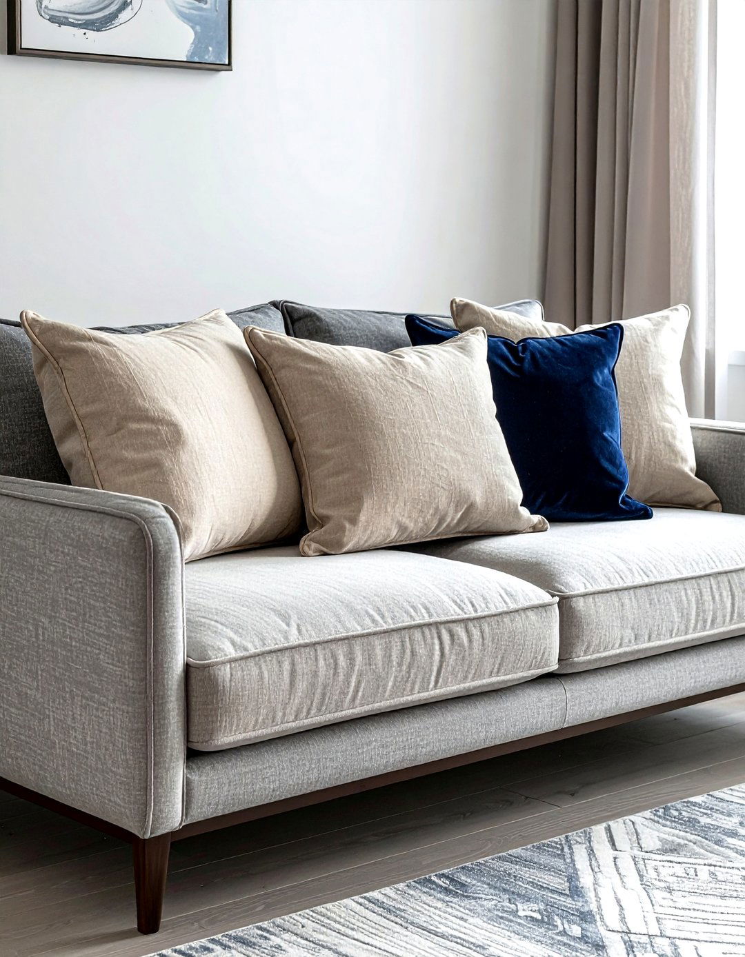 Stacked pillows on sofa - 30 decor layering ideas