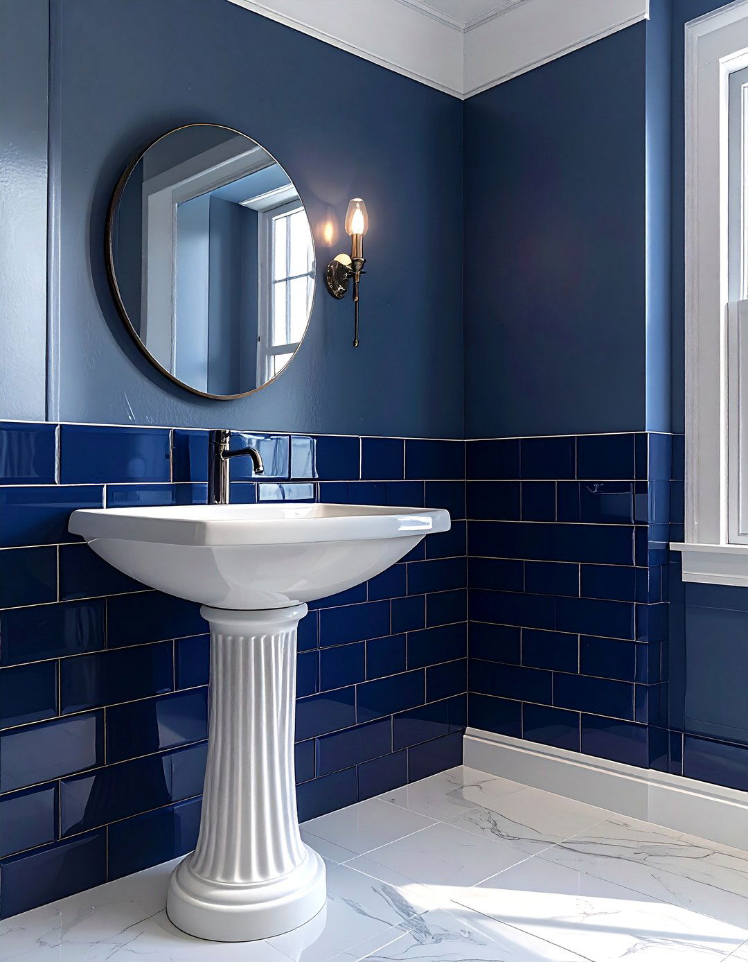 Stacked subway tile half wall - 30 stacked subway tile bathroom ideas