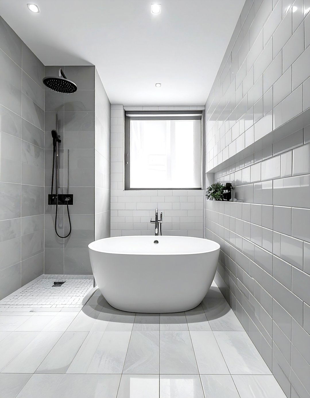 Stacked subway tile wet room - 30 stacked subway tile bathroom ideas