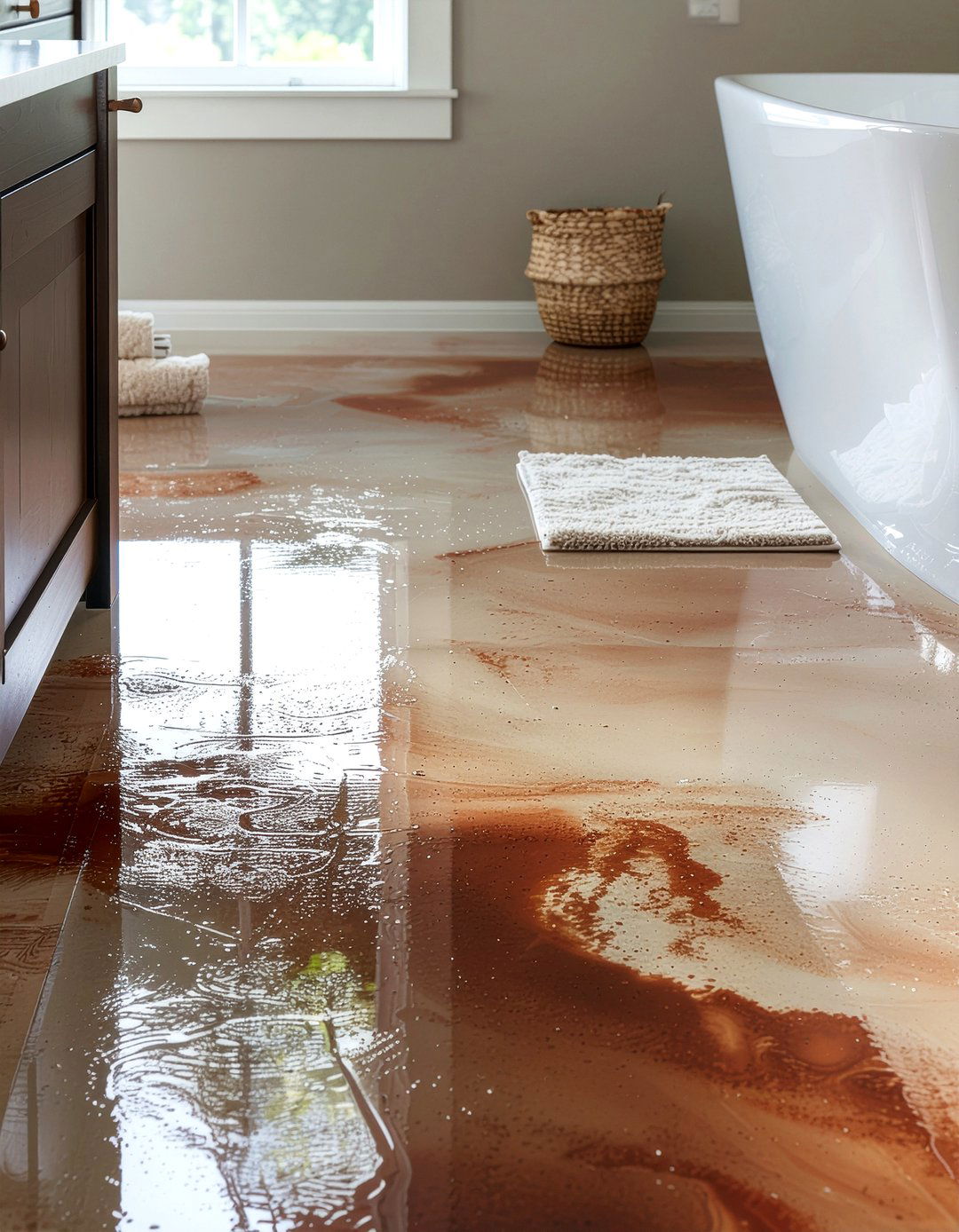 Stained Concrete Bathroom - 30 bathroom concrete floor ideas