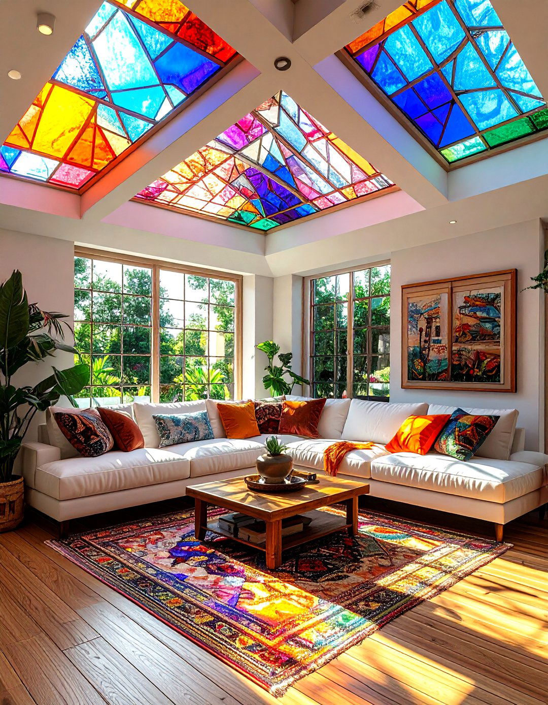 Stained Glass Living Room Skylight - 30 living room skylights