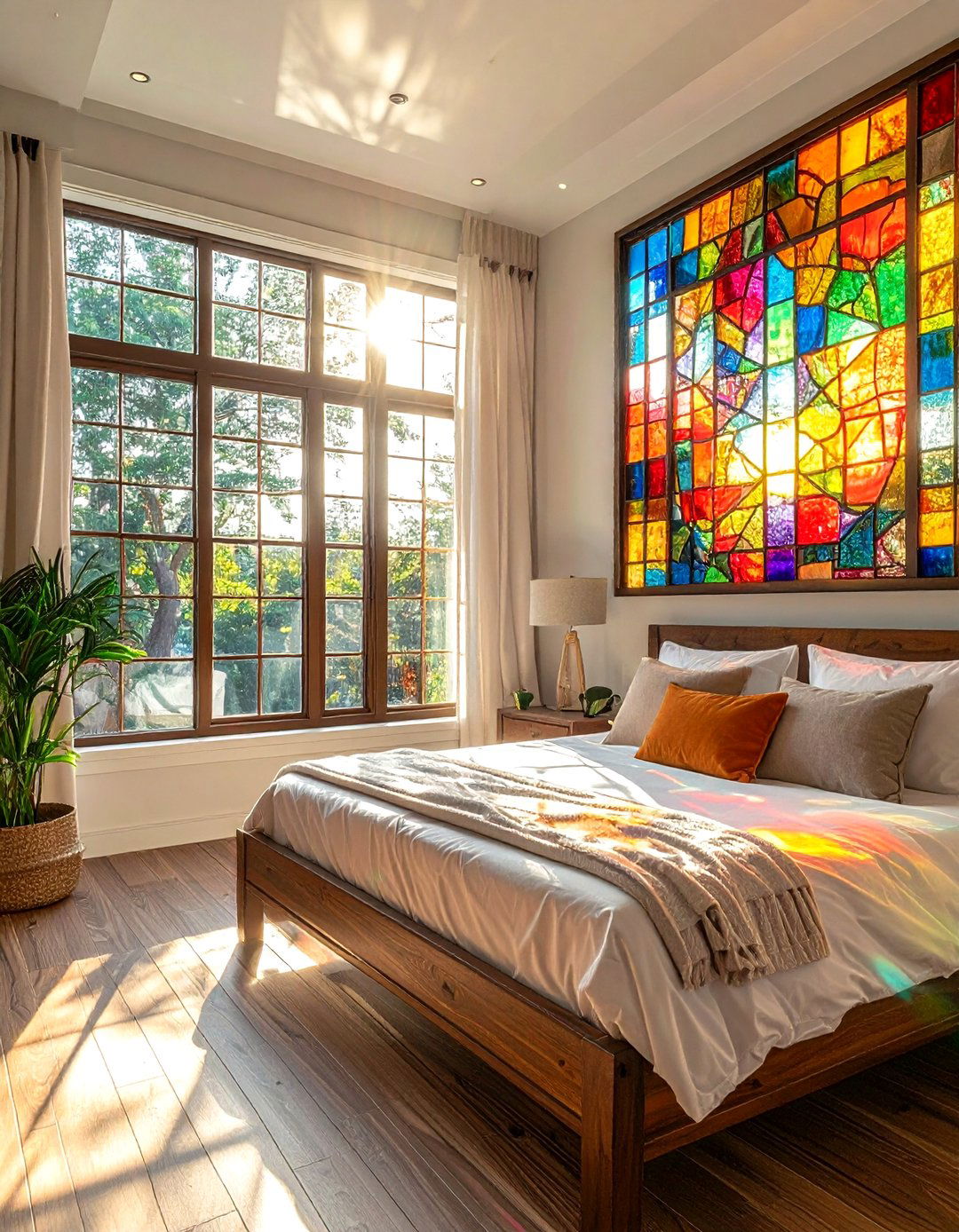Stained Glass Panel - 30 secondhand bedroom ideas