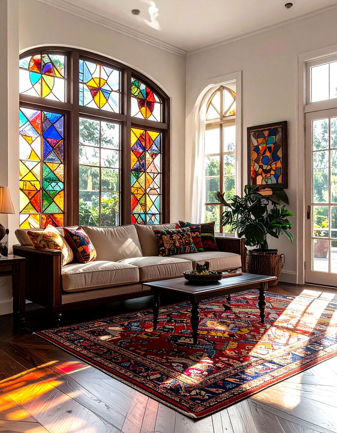 Stained Glass Window - 30 living room window ideas