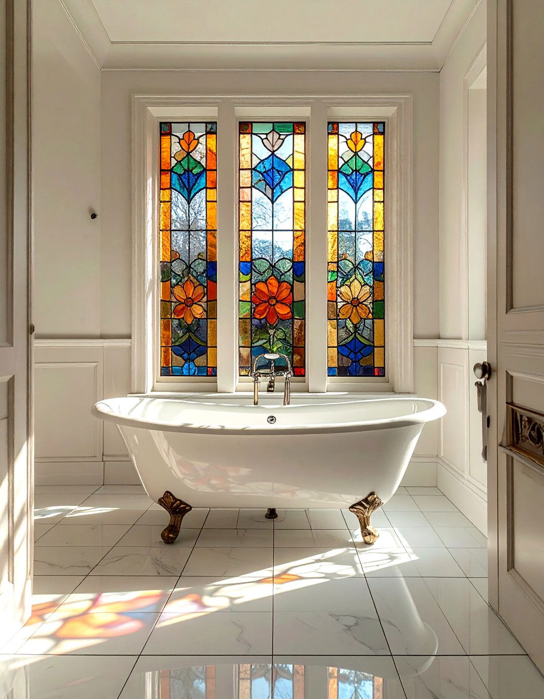 Stained Glass Window - 30 Edwardian bathroom ideas