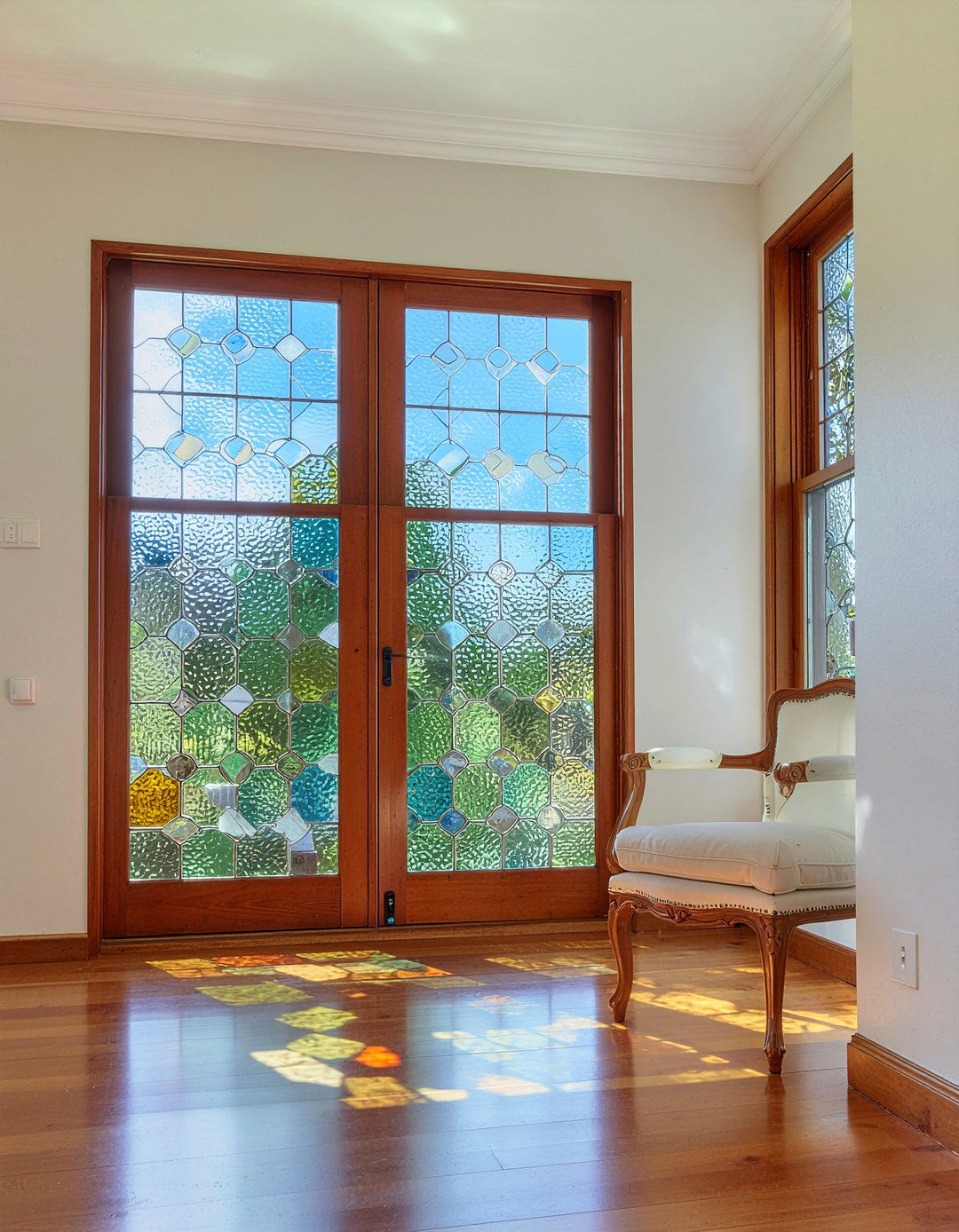 Stained Glass Window - 30 living room privacy glass ideas