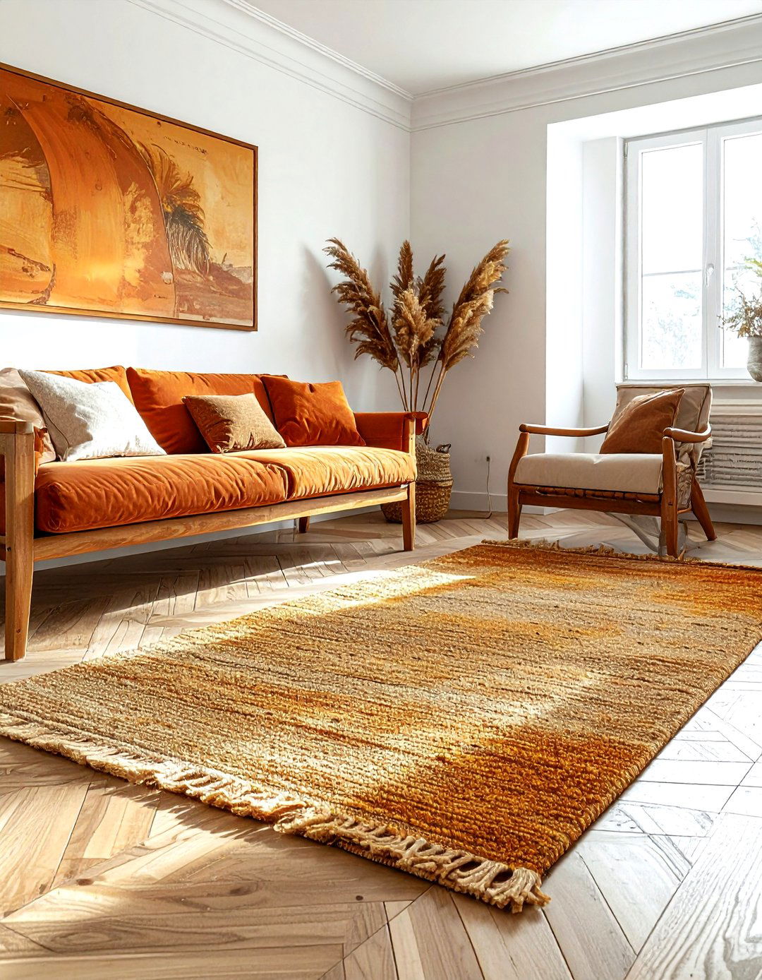 Stained Sisal Rug For Warm Tones - 30 sisal rug ideas