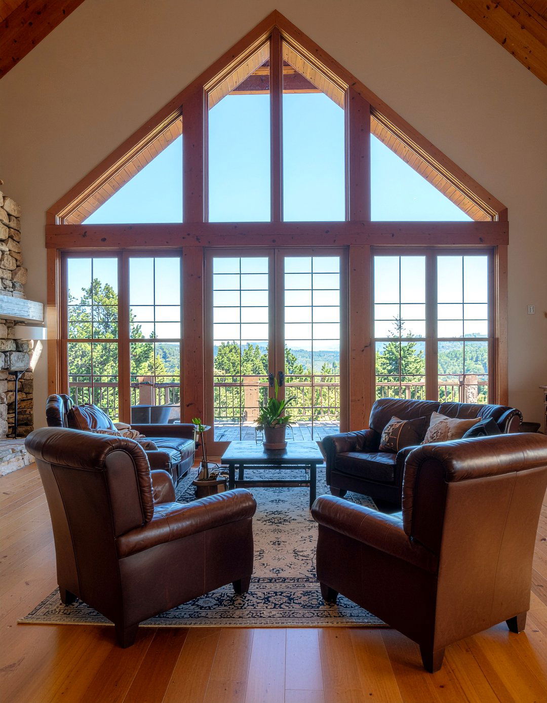 Stained Wood Shutters - 30 living room plantation shutters