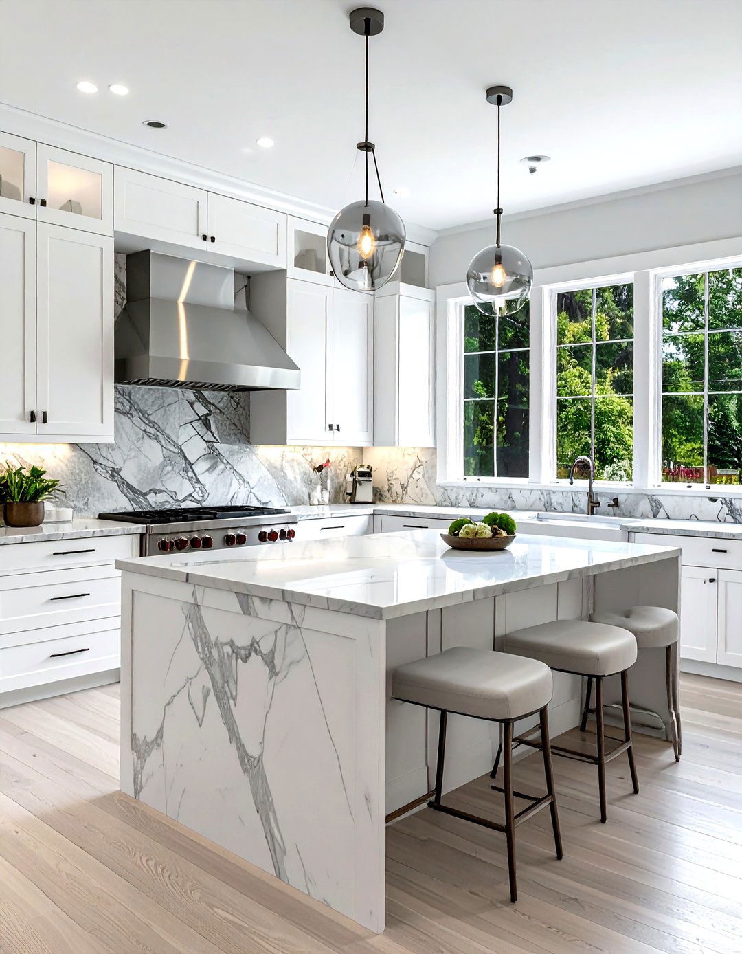 Stainless Steel And Marble Mix - 30 stainless steel backsplash kitchen ideas