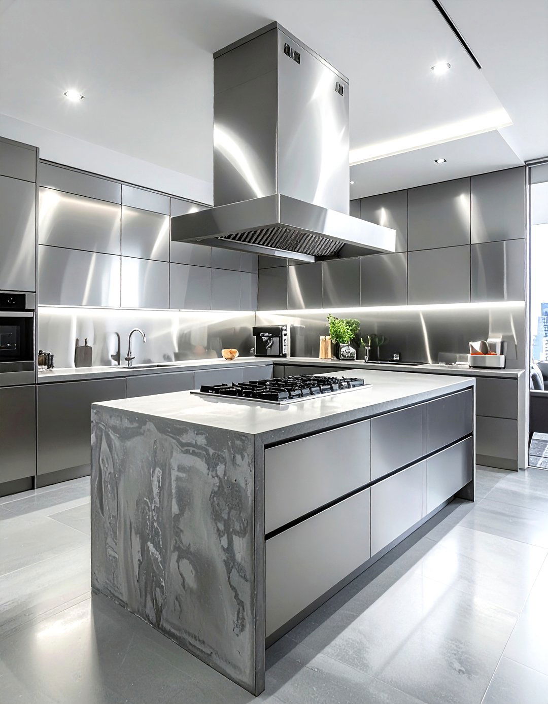 Stainless Steel Backsplash - 30 kitchen texture ideas