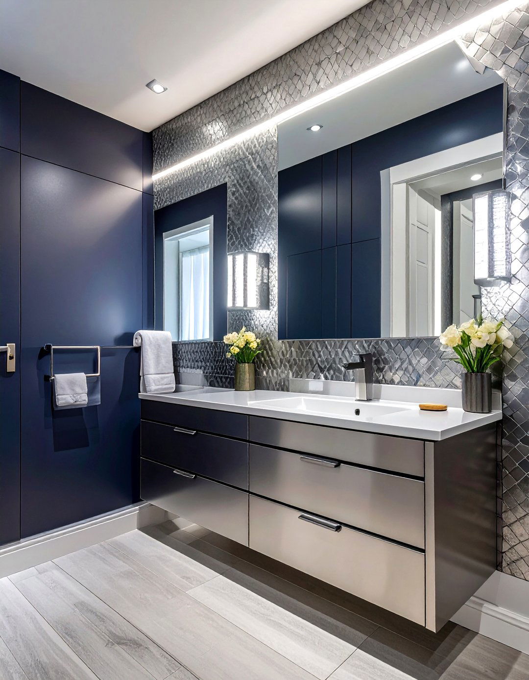 Stainless Steel Backsplash - 30 stainless steel bathroom ideas