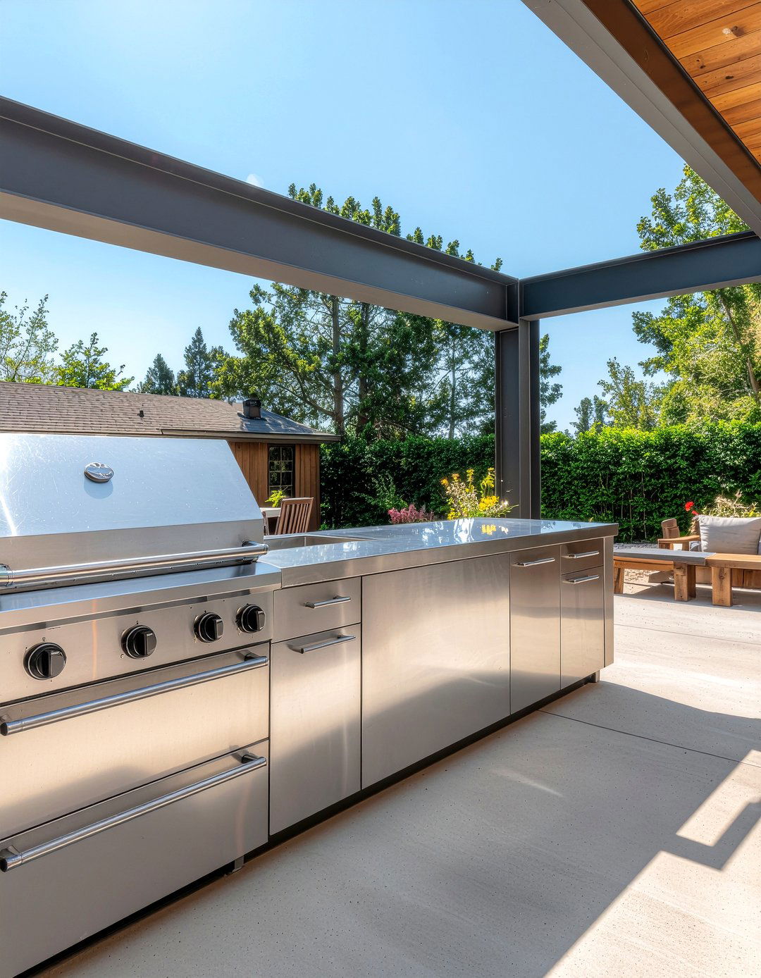 Stainless Steel Kitchen - 30 outdoor kitchen ideas