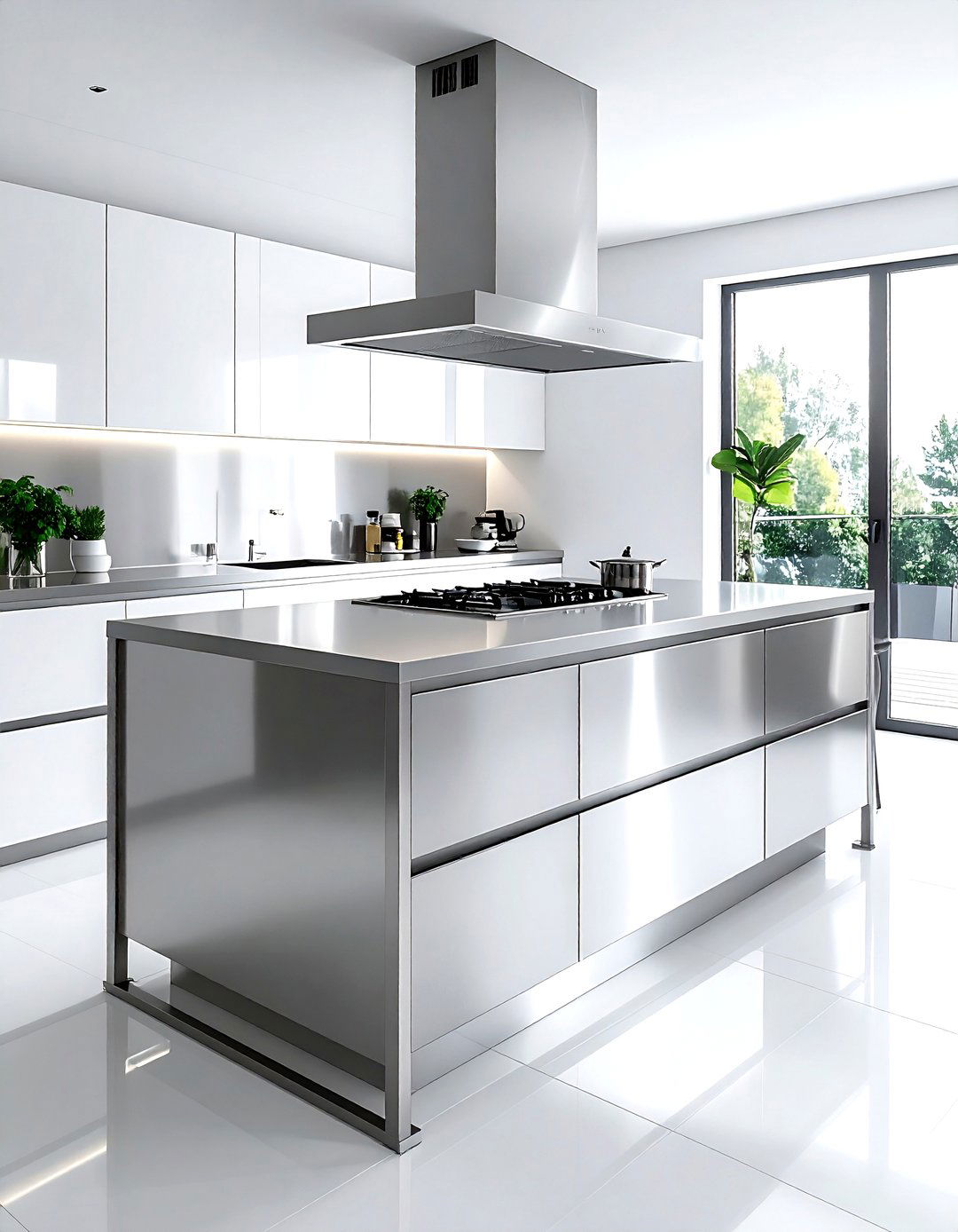 Stainless Steel Kitchen Island - 30 kitchen inspiration ideas