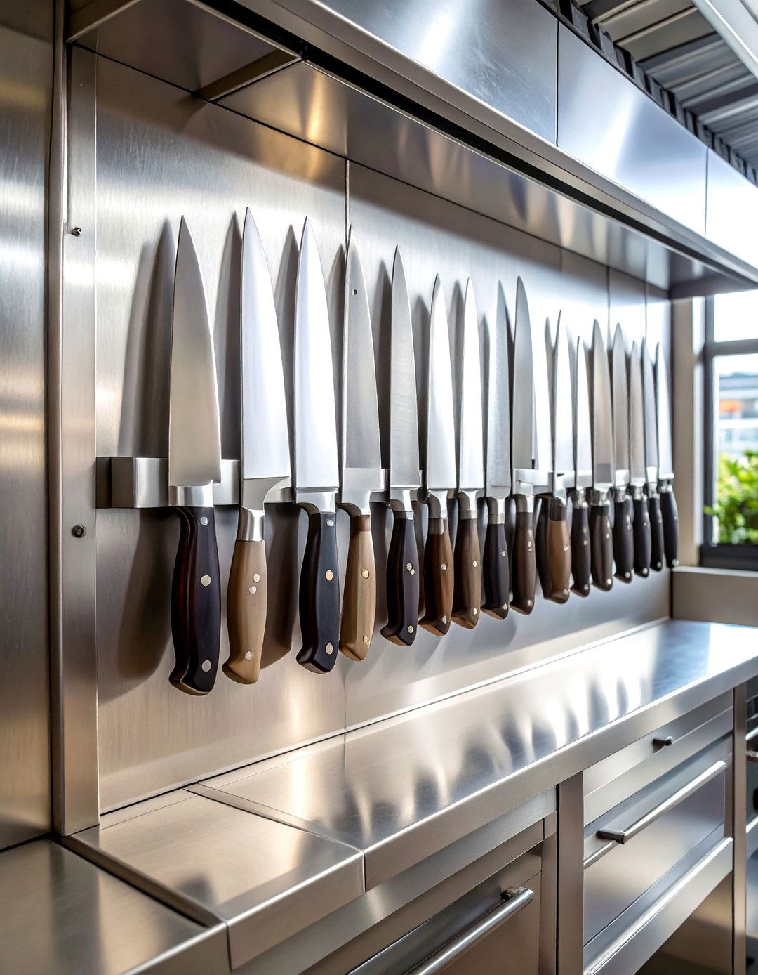 Stainless Steel Magnetic Knife Strip For Professional Kitchen - 30 magnetic knife strip kitchen ideas