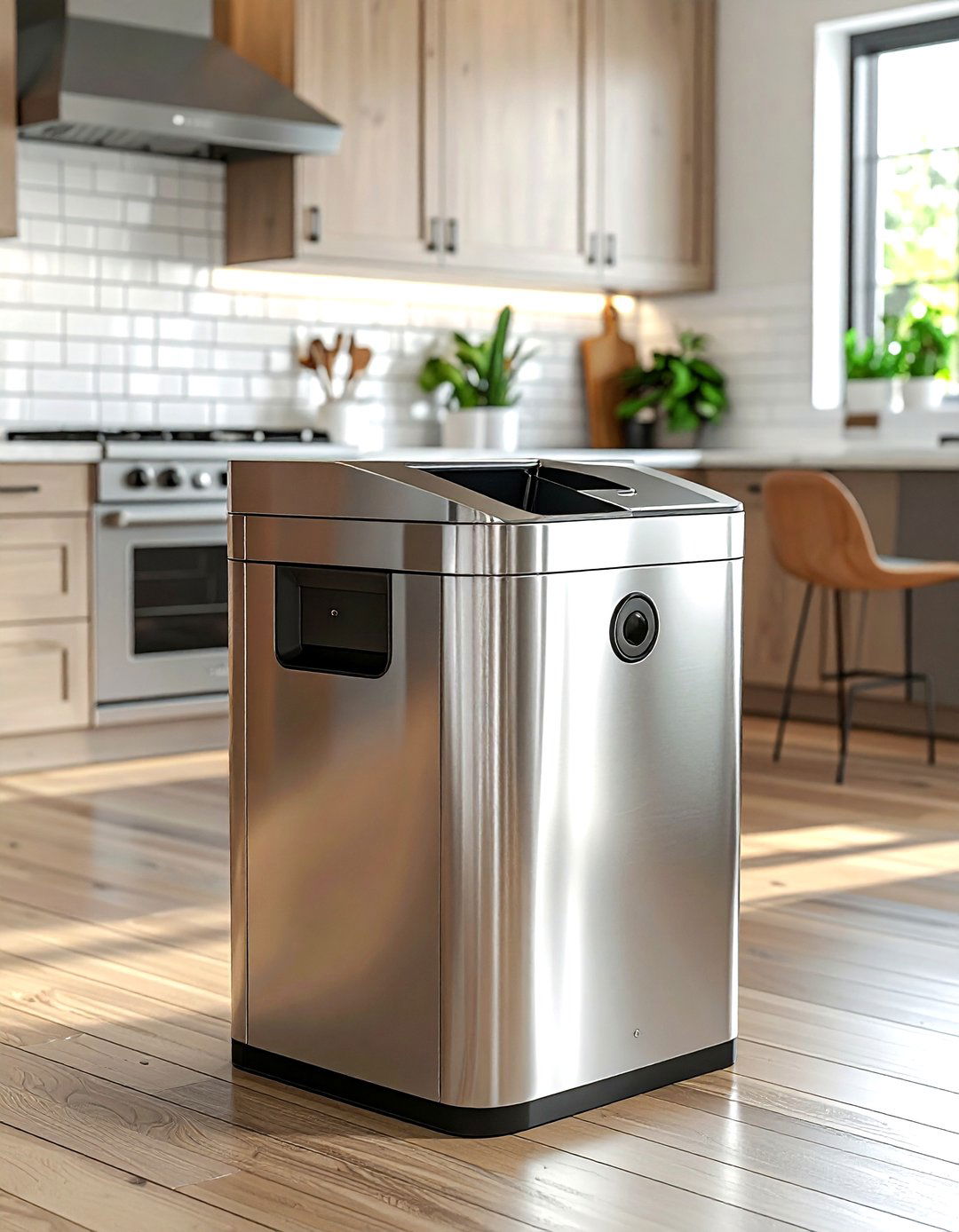 Stainless Steel Recycling Bin - 30 recycling center kitchen ideas