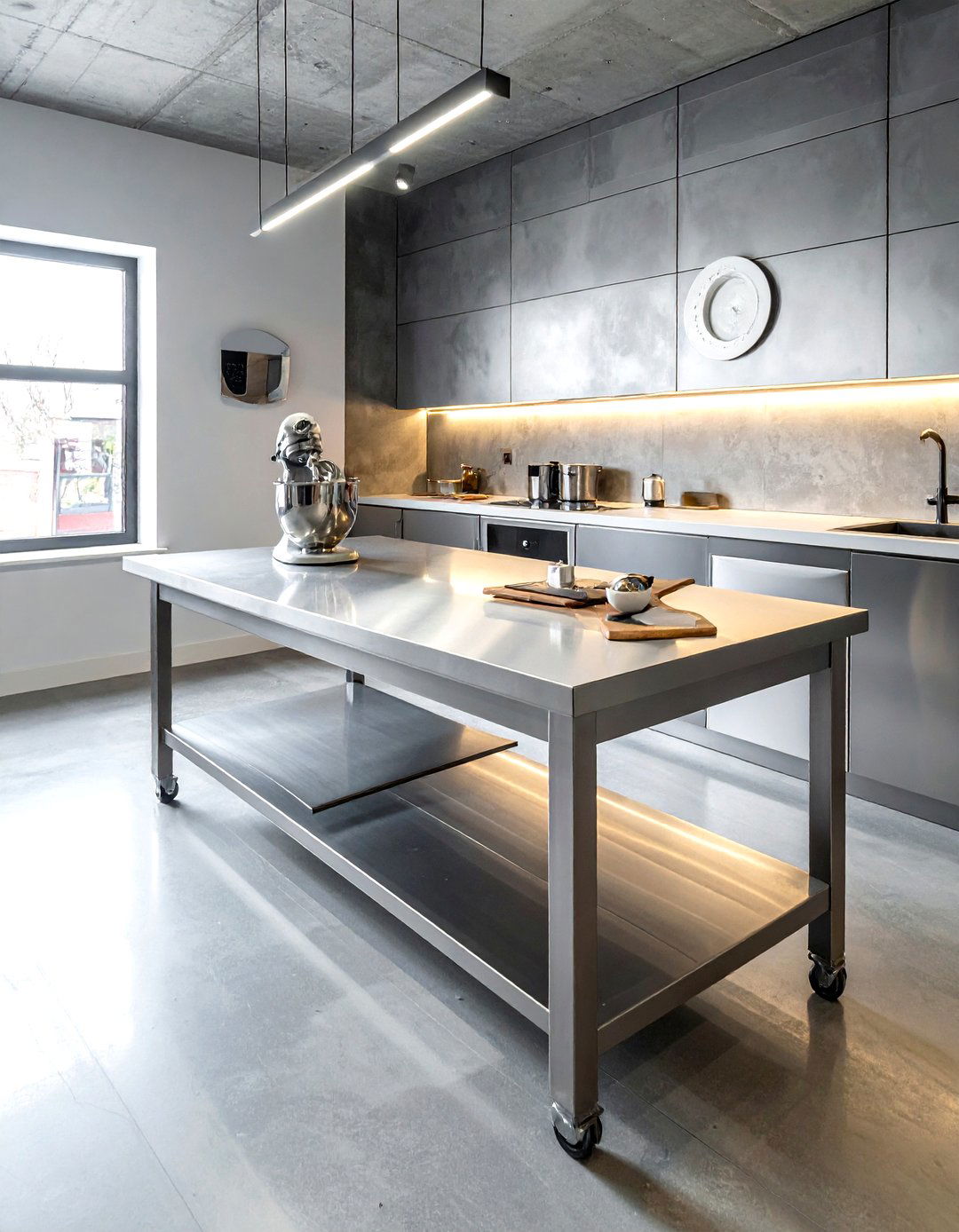 Stainless Steel Work Table - 30 small kitchen island ideas