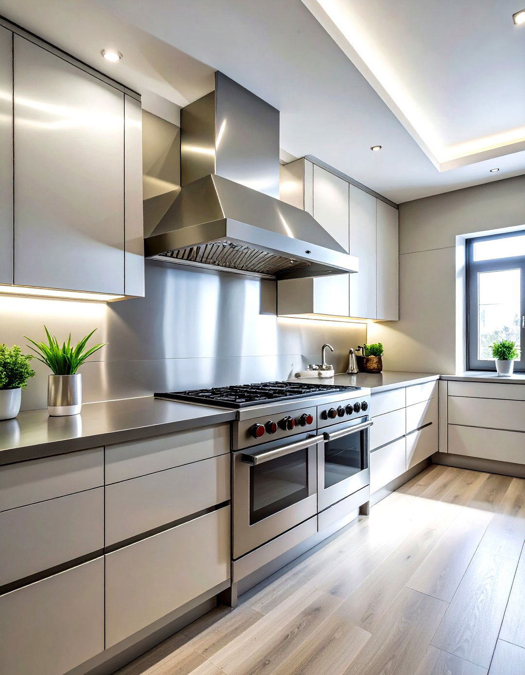 Stainless steel backsplash - 30 full height kitchen backsplash ideas