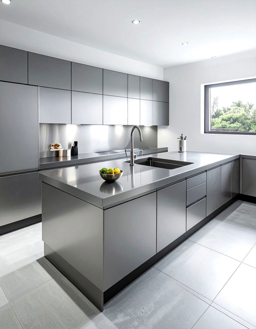 Stainless steel countertop - 30 minimalist kitchen ideas