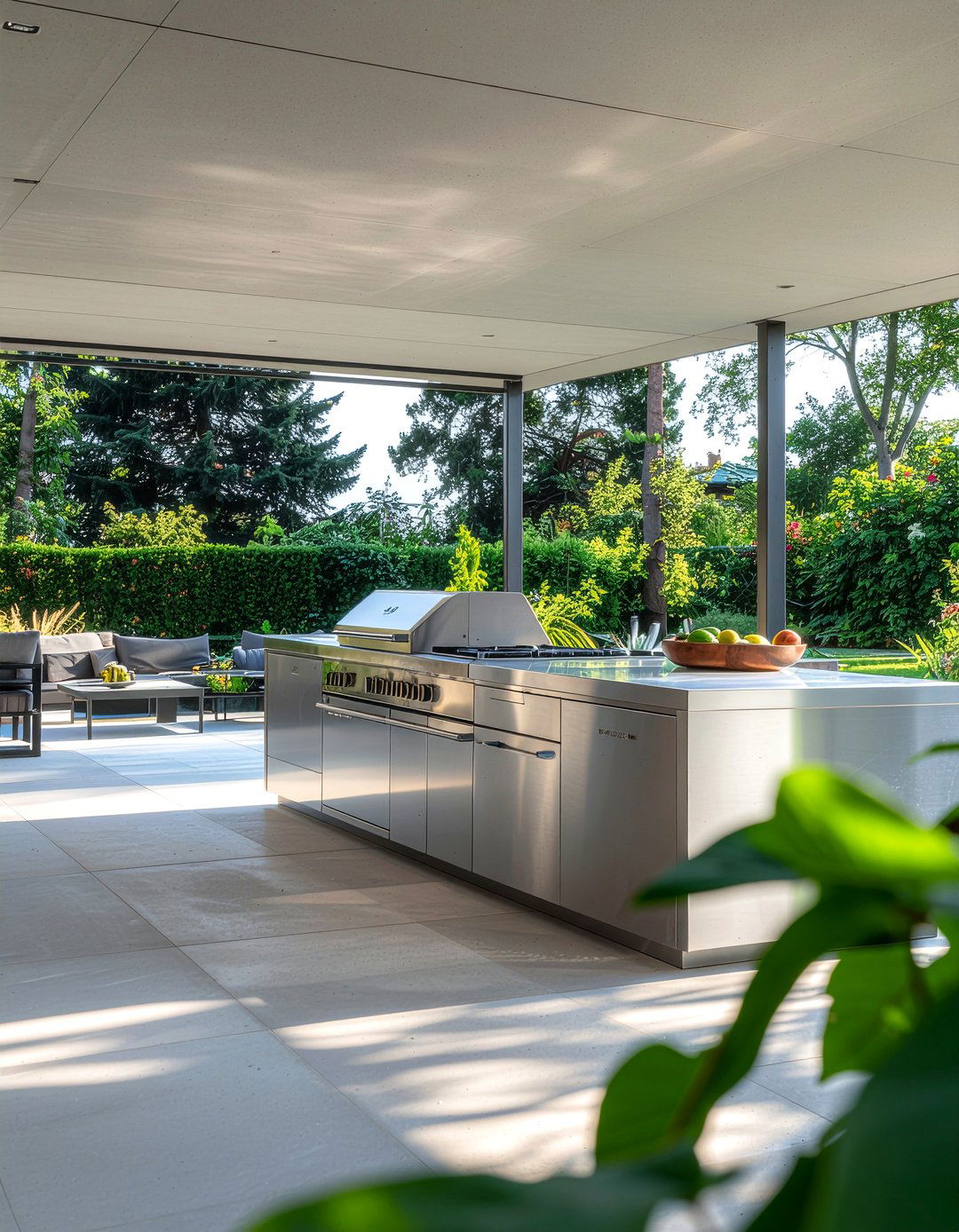 Stainless steel outdoor kitchen countertop - 30 outdoor kitchen countertop ideas