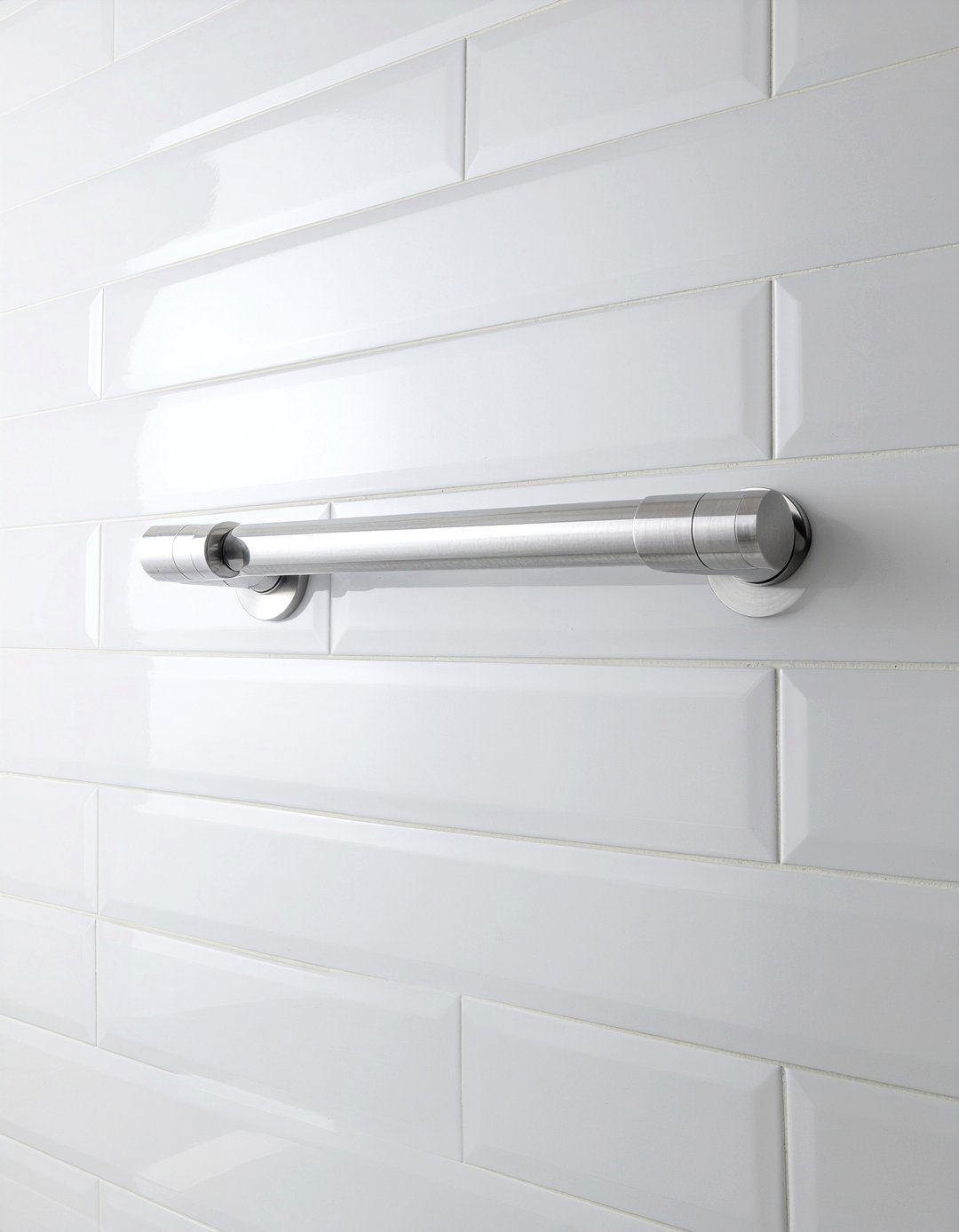 Stainless steel safety handle - 30 bathroom handrail ideas