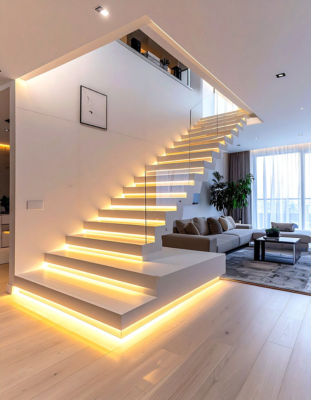 Staircase Lighting - 30 living room ambient lighting ideas