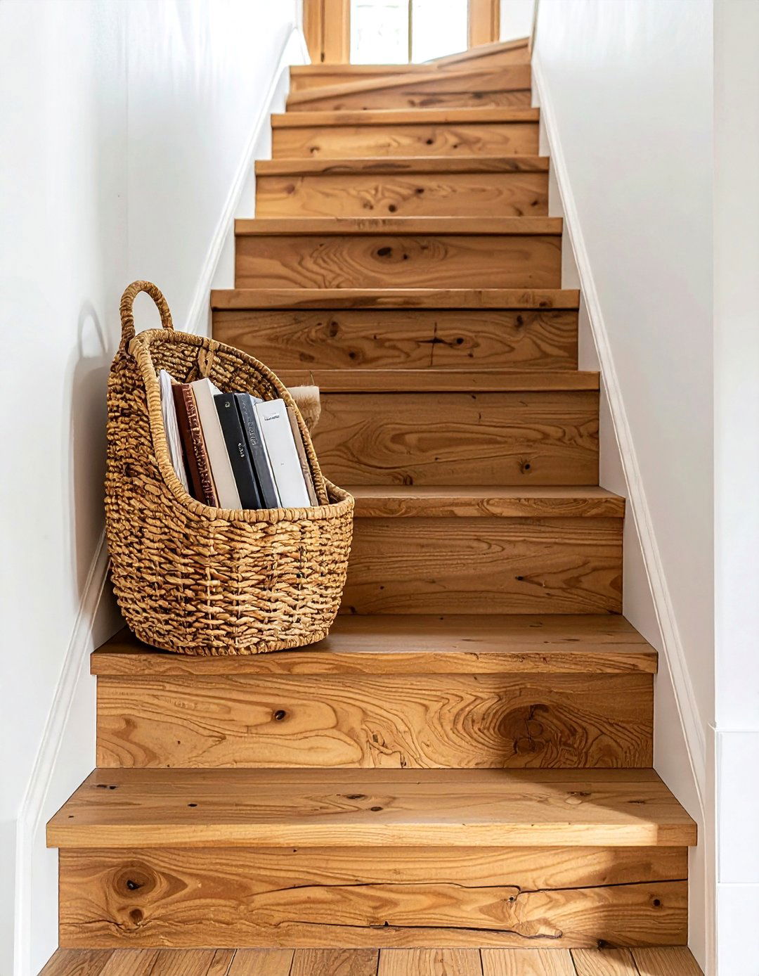 Staircase Storage Basket - 30 woven basket ideas