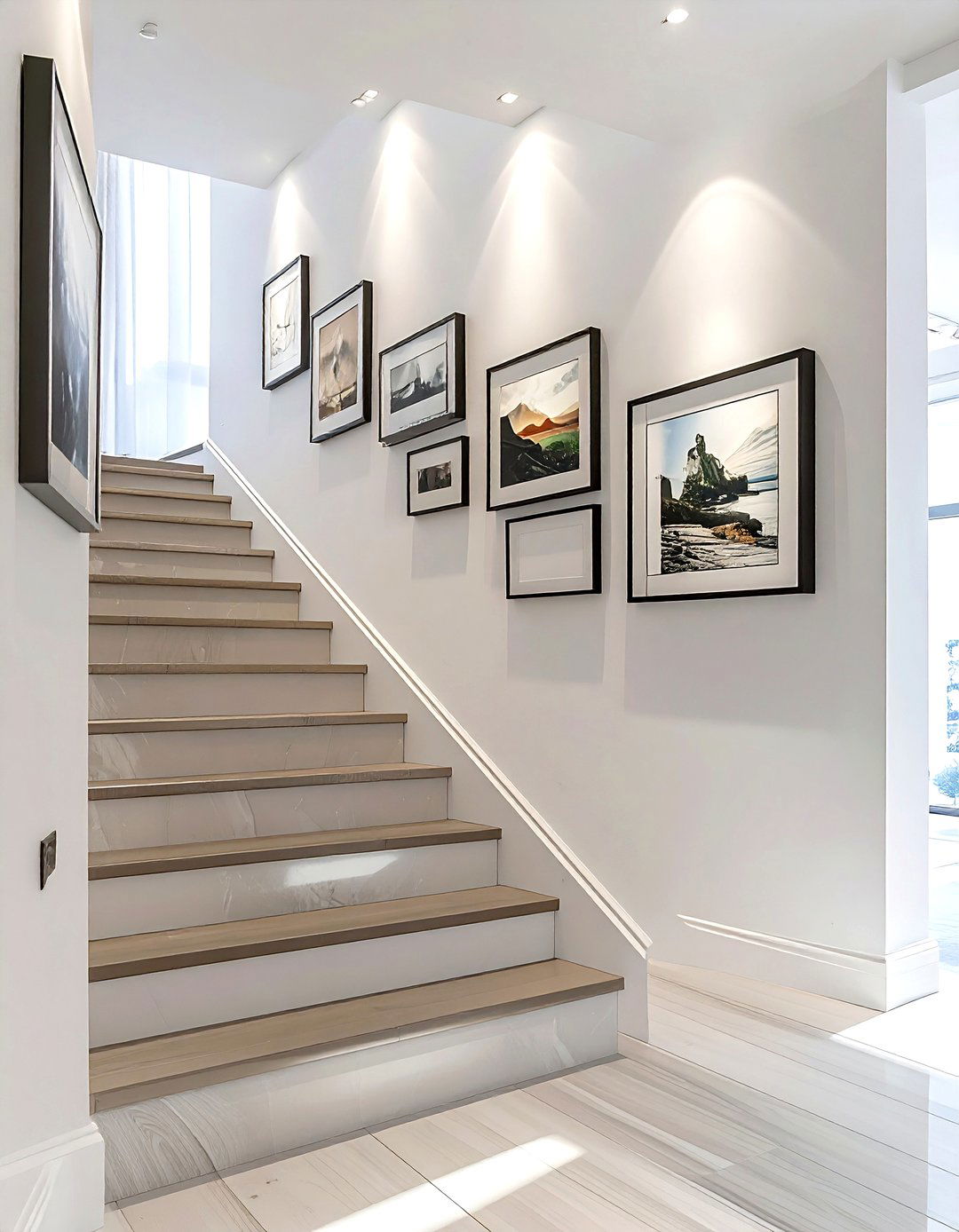 Staircase wall art - 30 decor proportion ideas