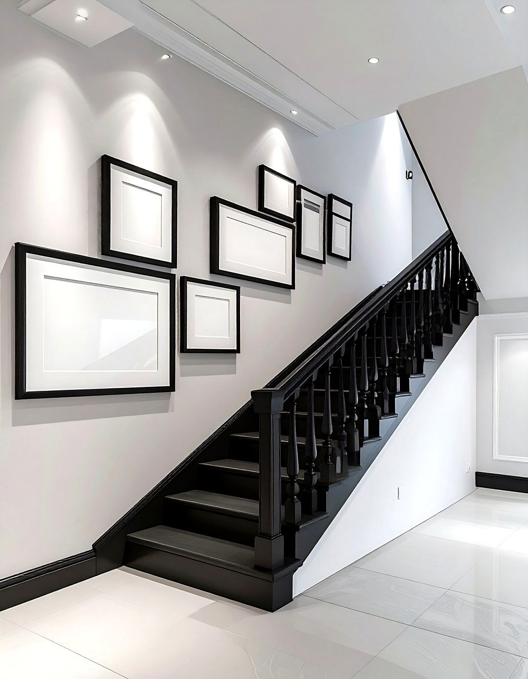 Stairwell gallery wall - 30 memory display ideas