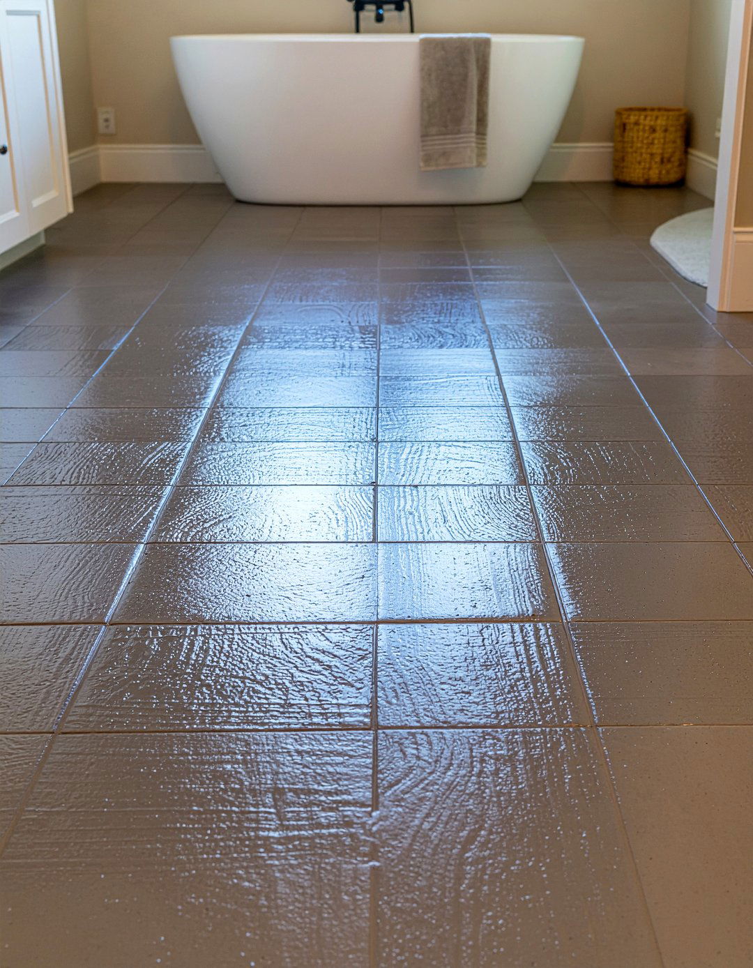 Stamped Concrete Bathroom - 30 bathroom concrete floor ideas