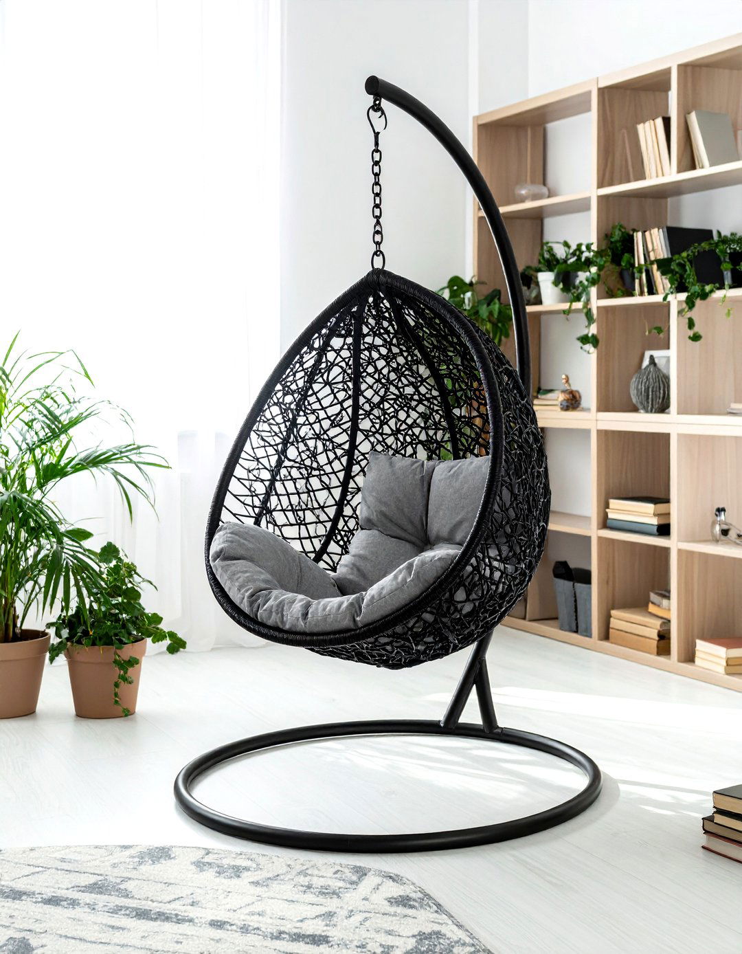 Standing Hanging Chair - 30 living room hanging chair ideas