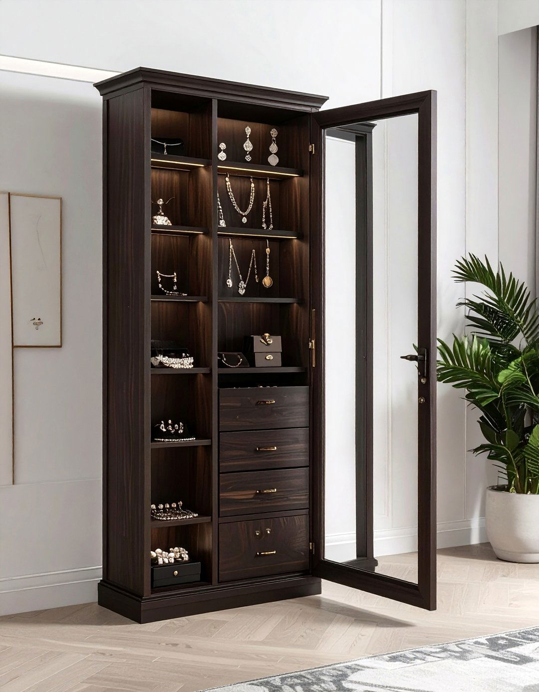 Standing Jewelry Mirror - 30 jewelry box ideas